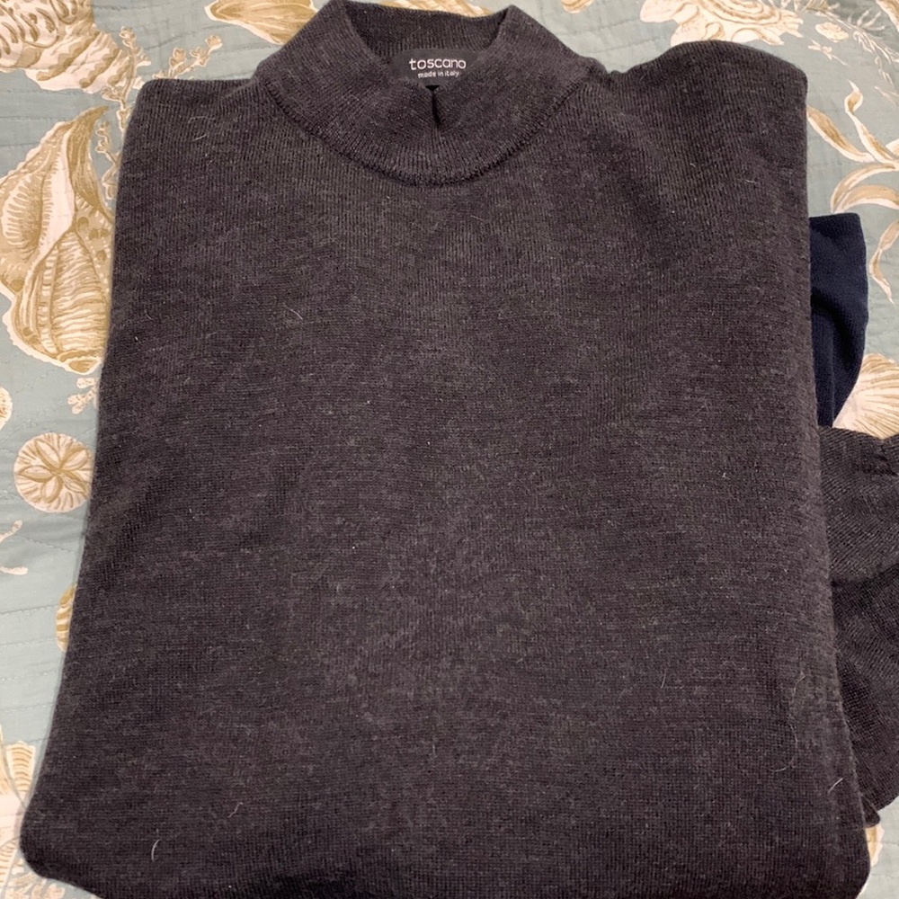NFS do not buyToscano Sweater Mens Pullover Gray Solid Mock Neck Long Sleeve- 2x
